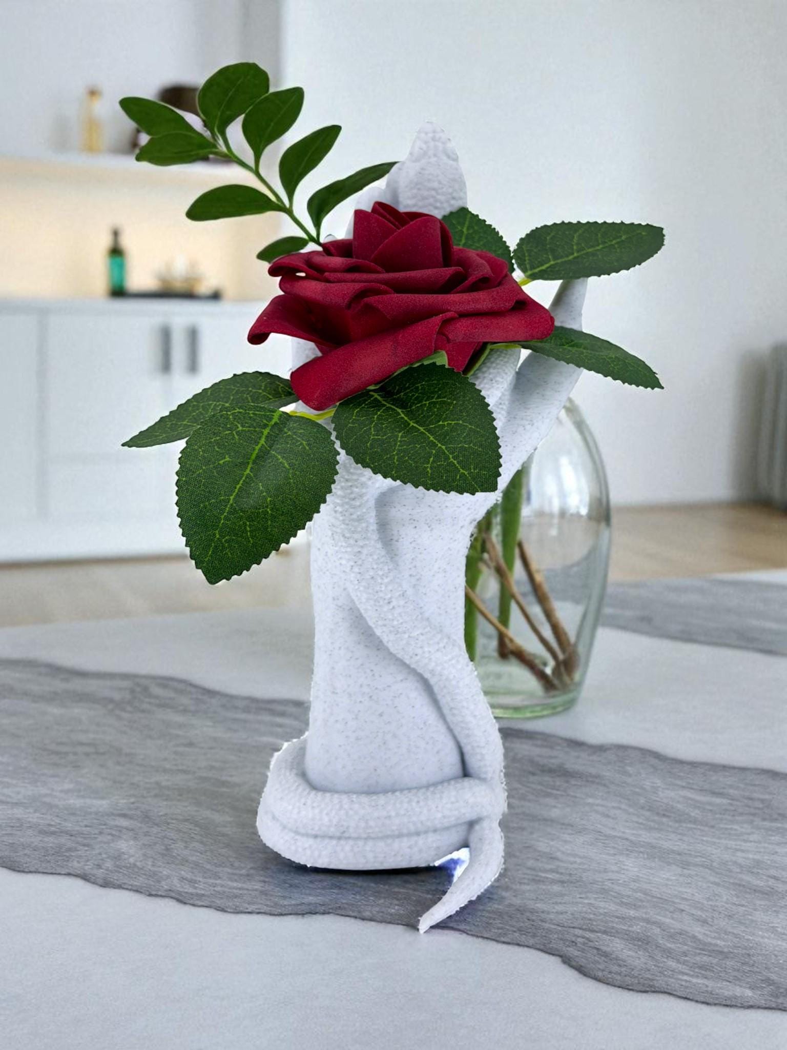 Snake Hand Flower Holder – Gothic Serpent Sculpture
