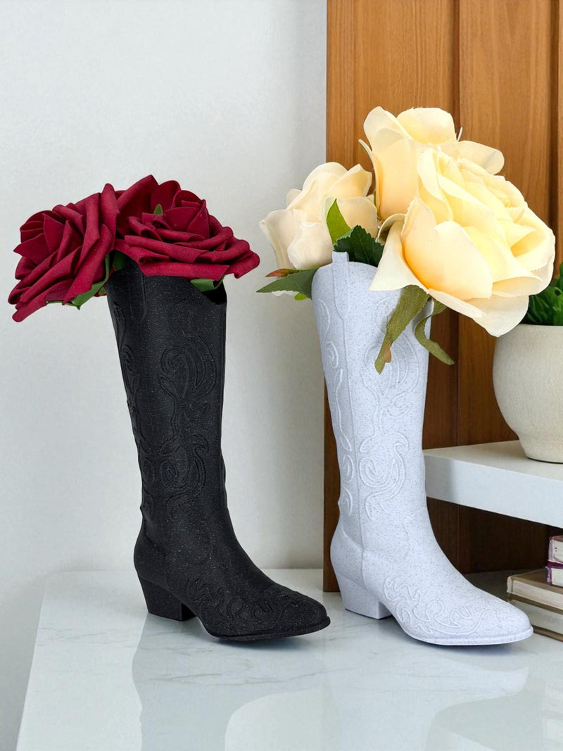 Cowboy Boot Vase – Western Flower Holder - Rustic Country Centerpiece - Boot Planter