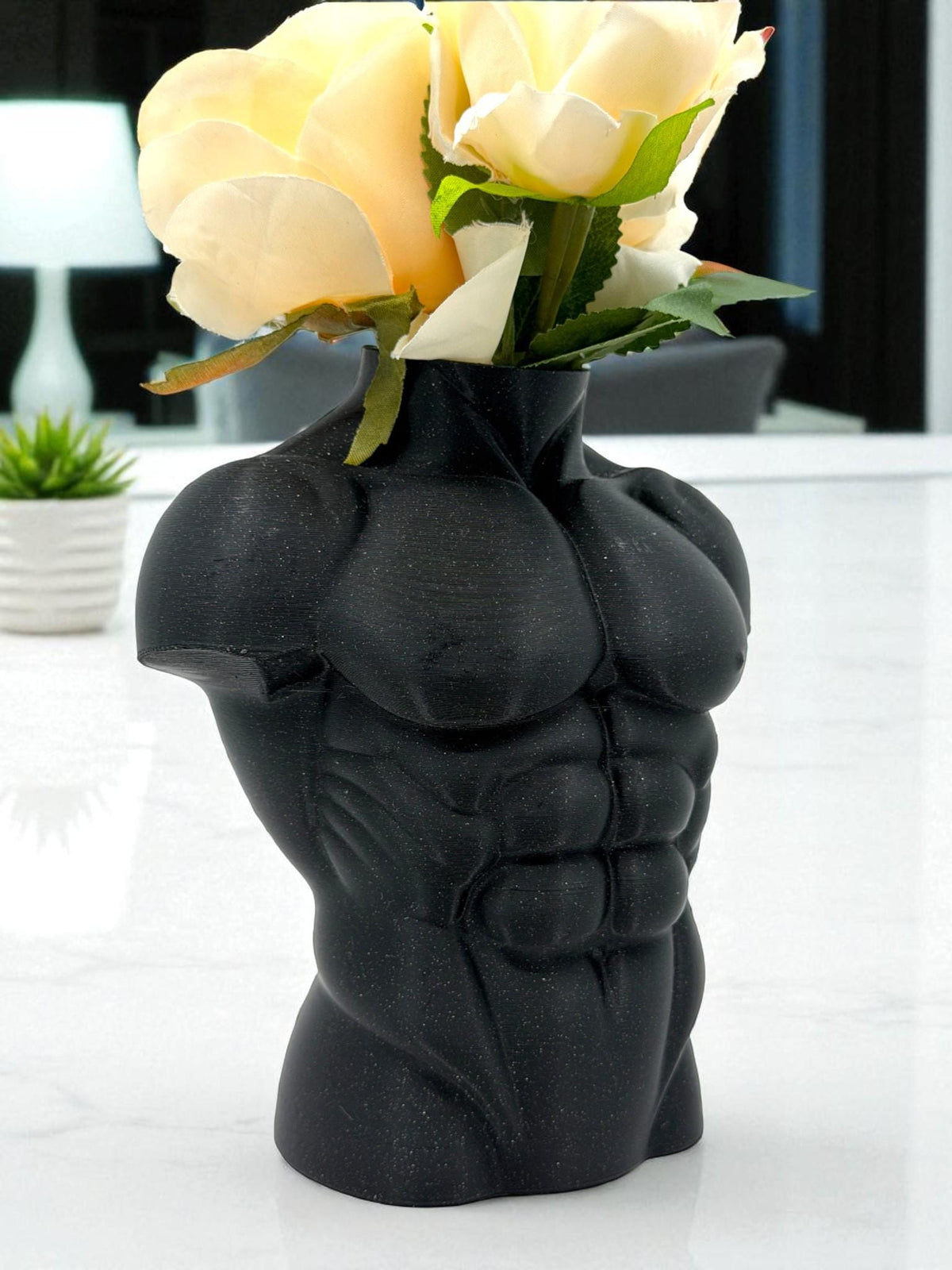 Male Torso Vase – Muscular Body Sculpture for Fitness Decor