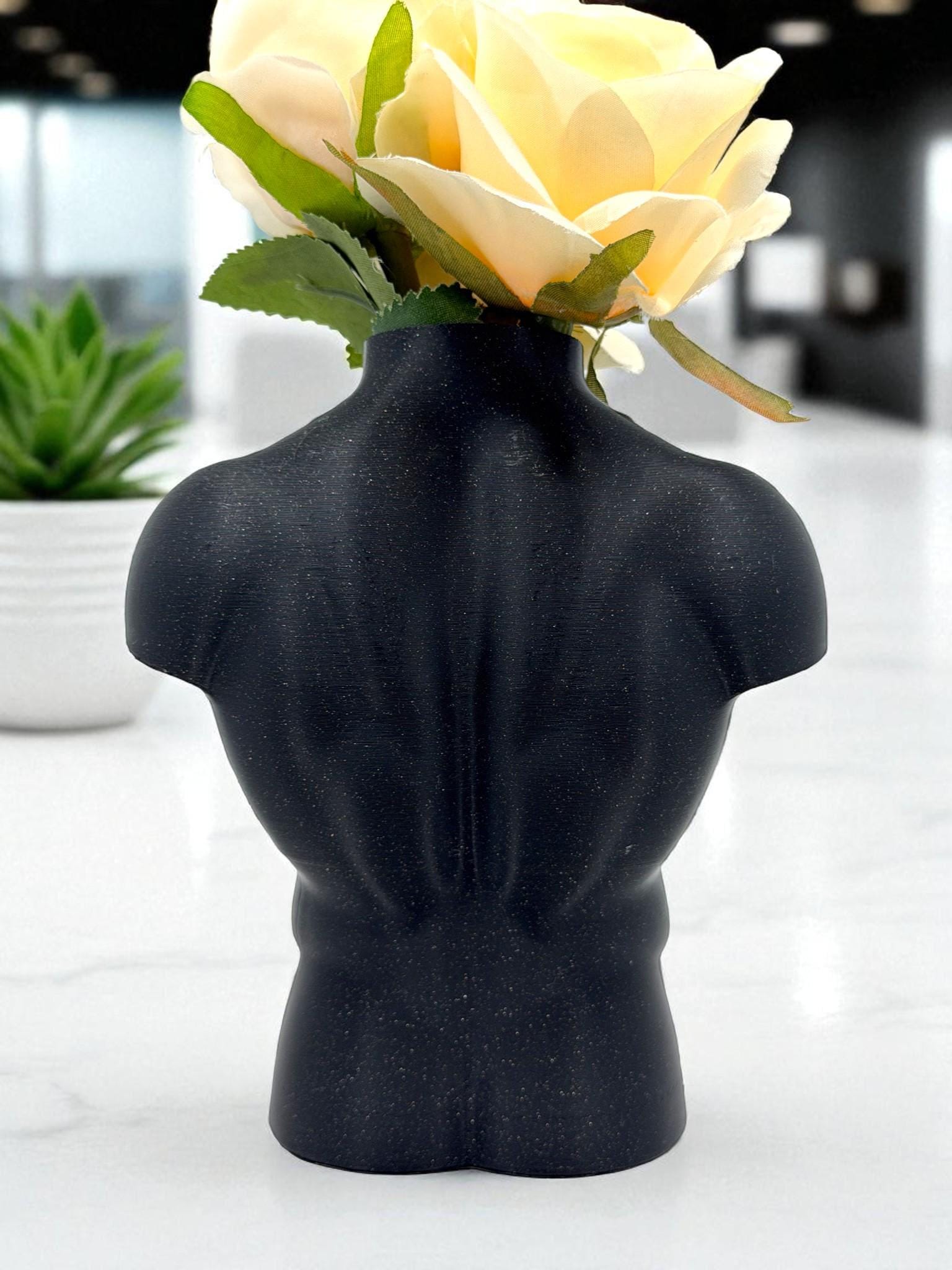 Male Torso Vase – Muscular Body Sculpture for Fitness Decor