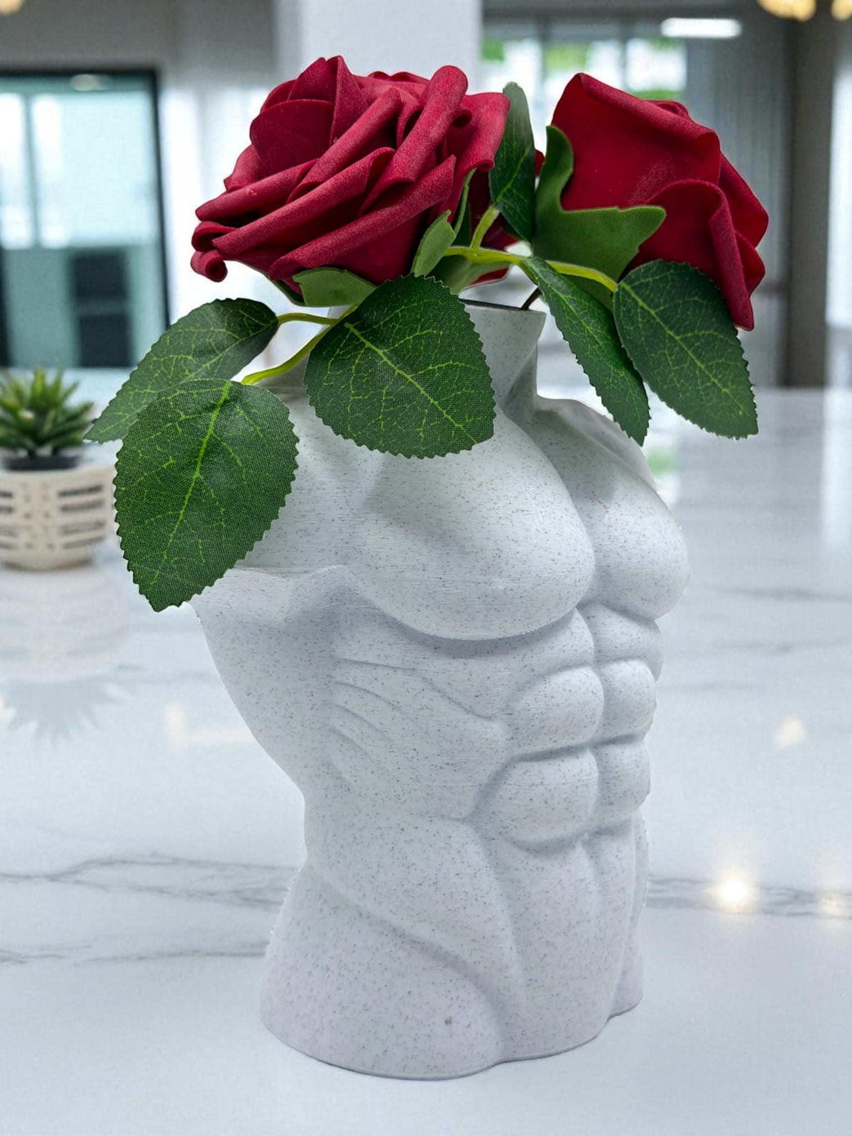 Male Torso Vase – Muscular Body Sculpture for Fitness Decor