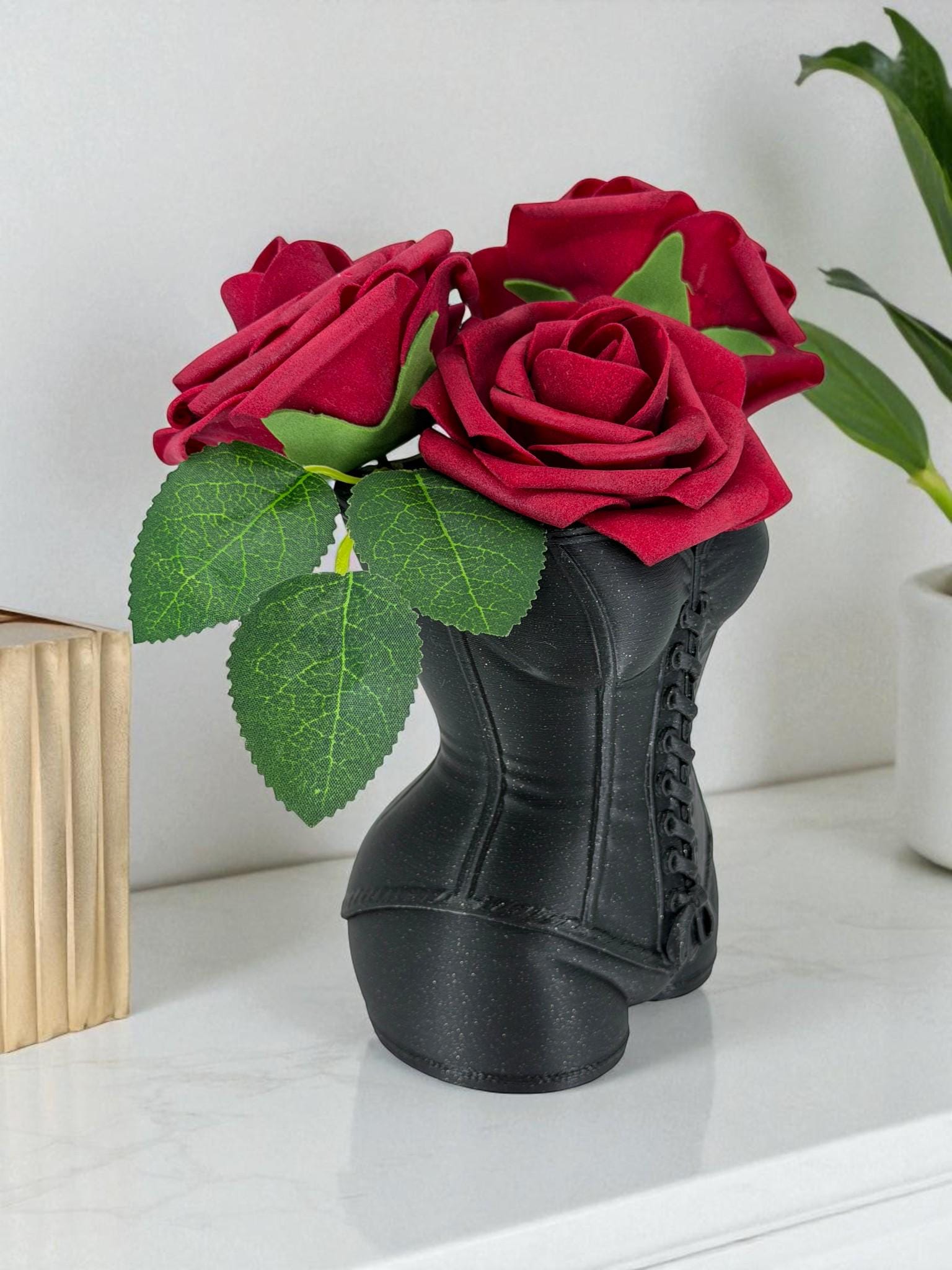 Corset Vase – Lace-Up Bust Flower Holder