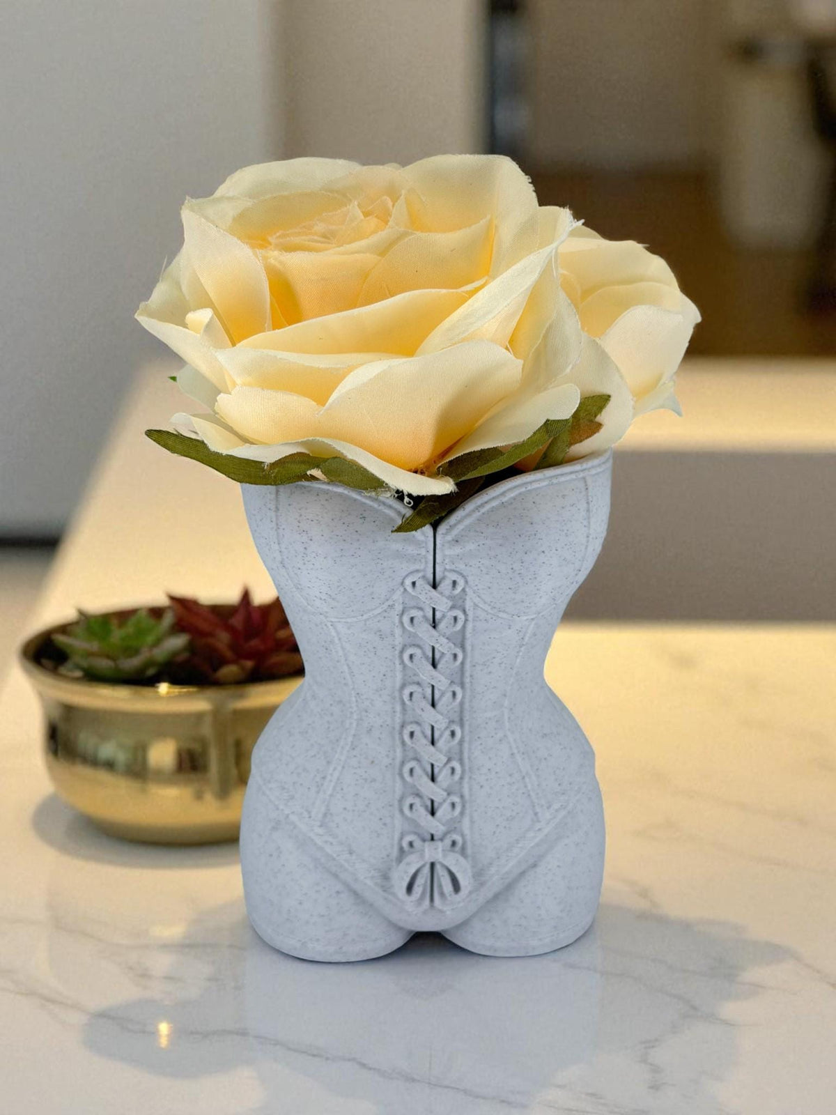 Corset Vase – Lace-Up Bust Flower Holder