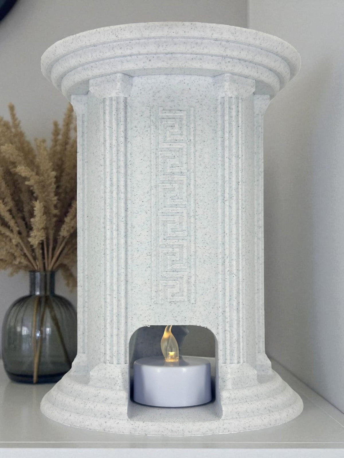 Venus Statue LED Candle Holder – Marble White Greek Temple Decor