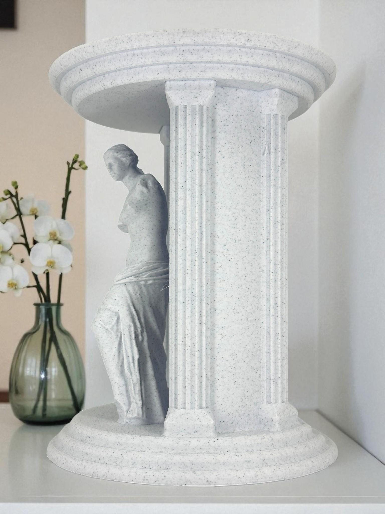 Venus Statue Candle Holder – Marble White Greek Goddess Decor, LED Tealight Temple Sculpture