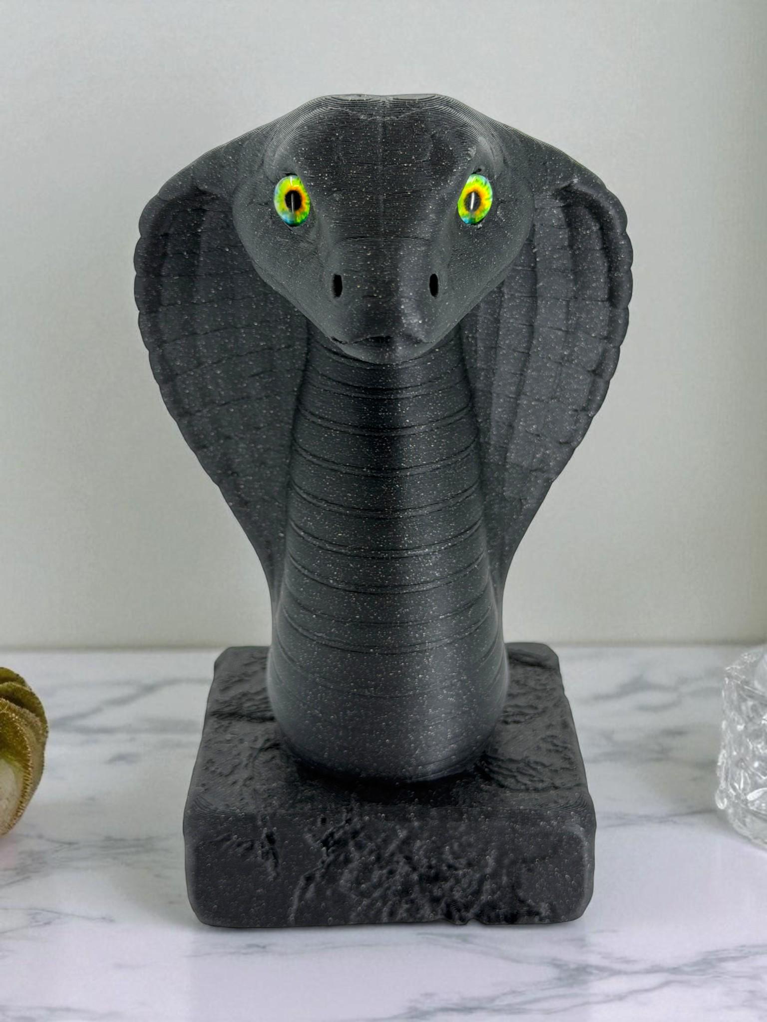 Hooded Cobra Statue – Gothic Serpent Sculpture