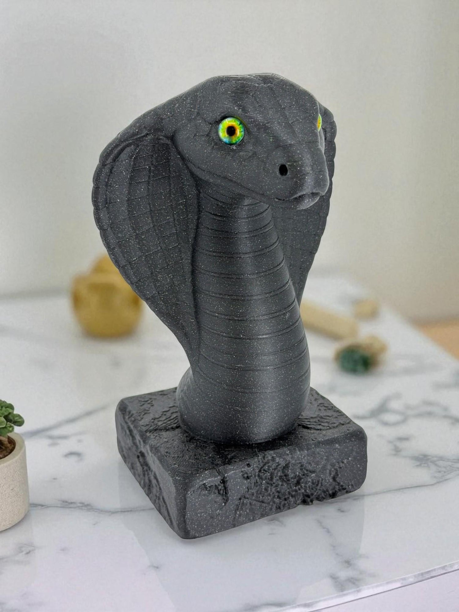 Hooded Cobra Statue – Gothic Serpent Sculpture