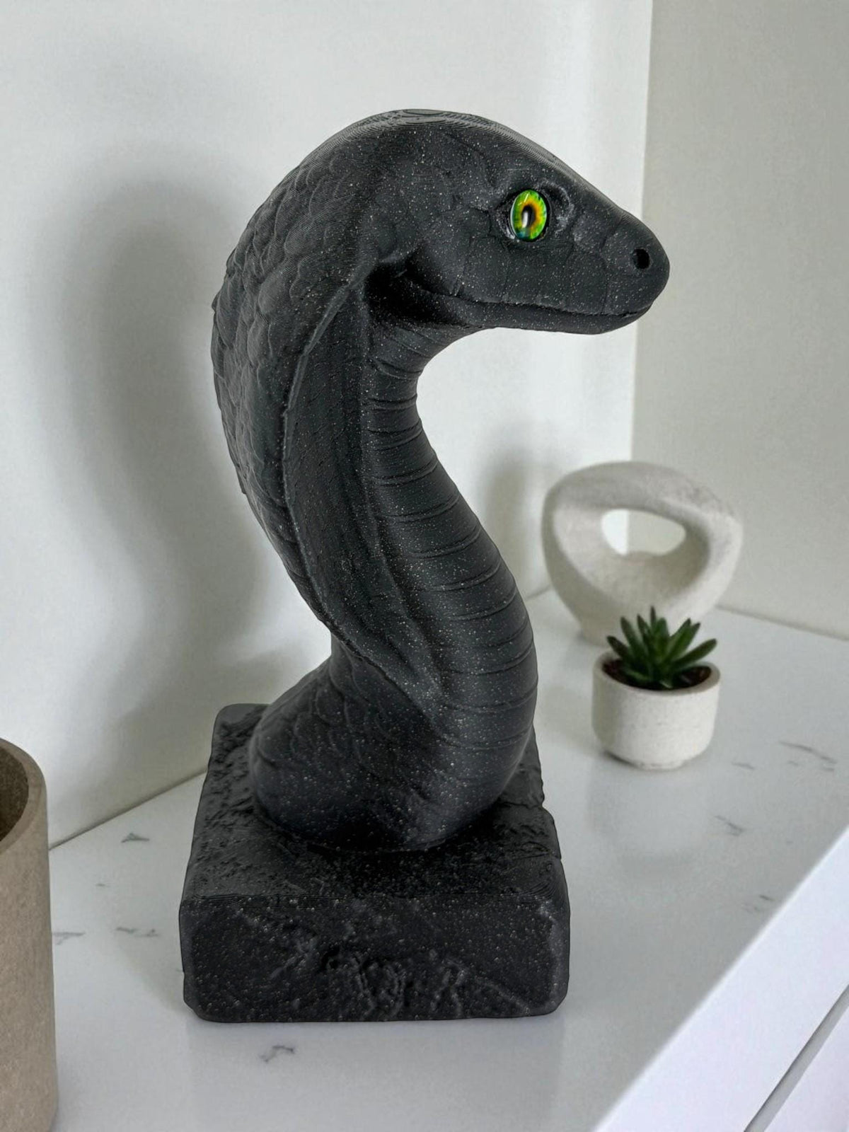 Hooded Cobra Statue – Gothic Serpent Sculpture
