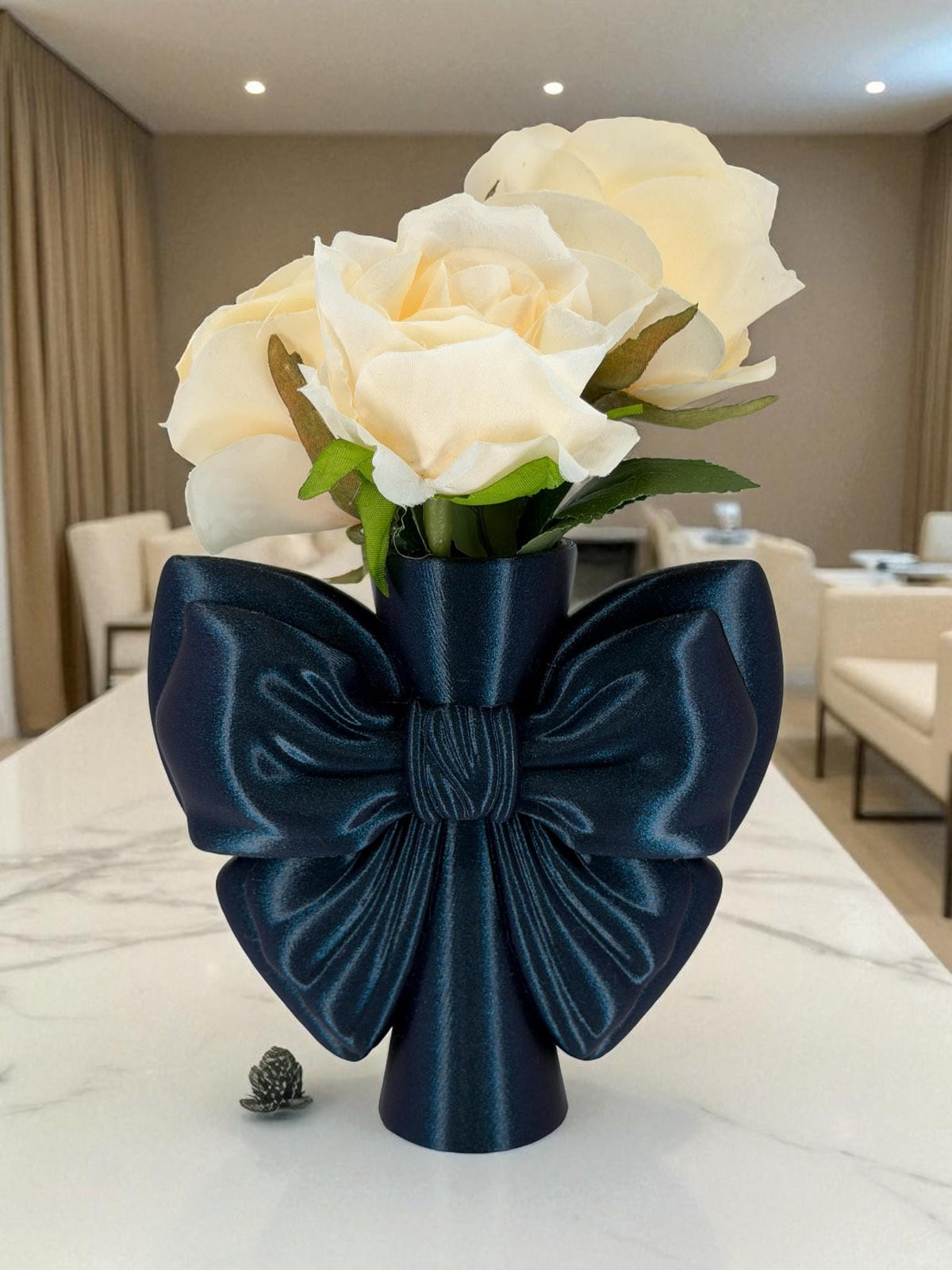 Ribbon Bow Vase – Pleated Flower Holder for Coquette Decor