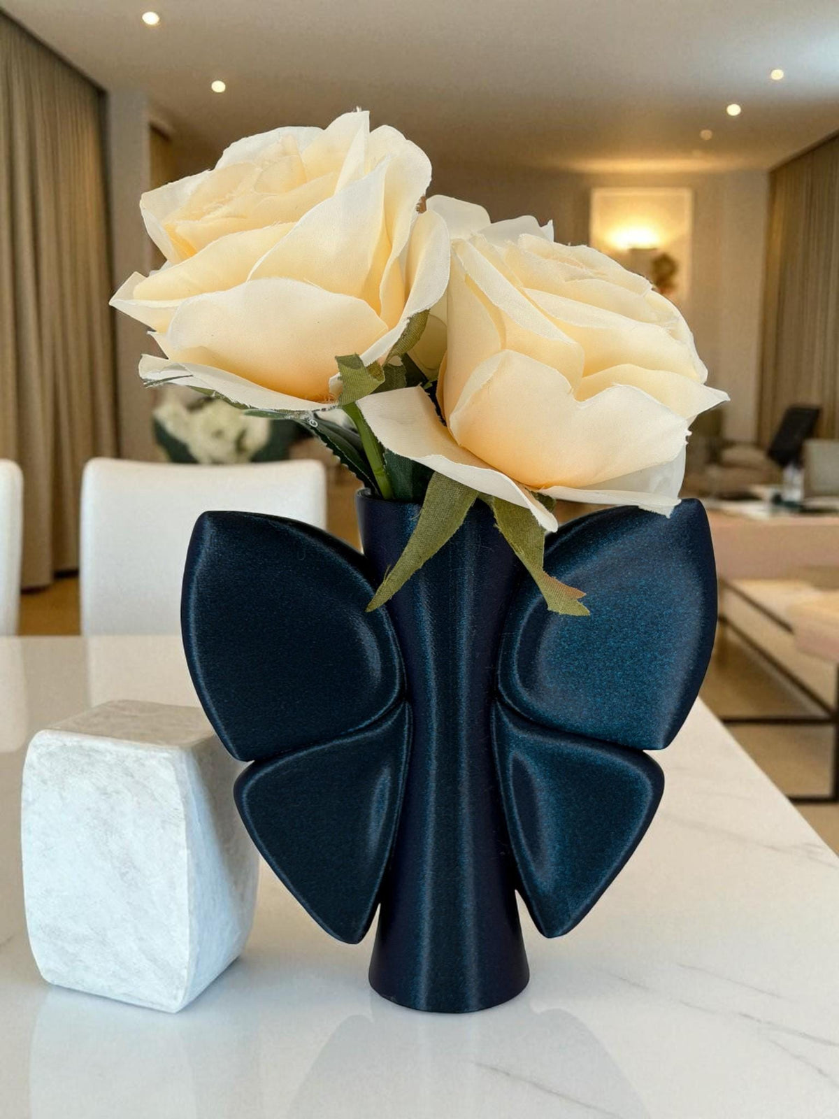 Ribbon Bow Vase – Pleated Flower Holder for Coquette Decor