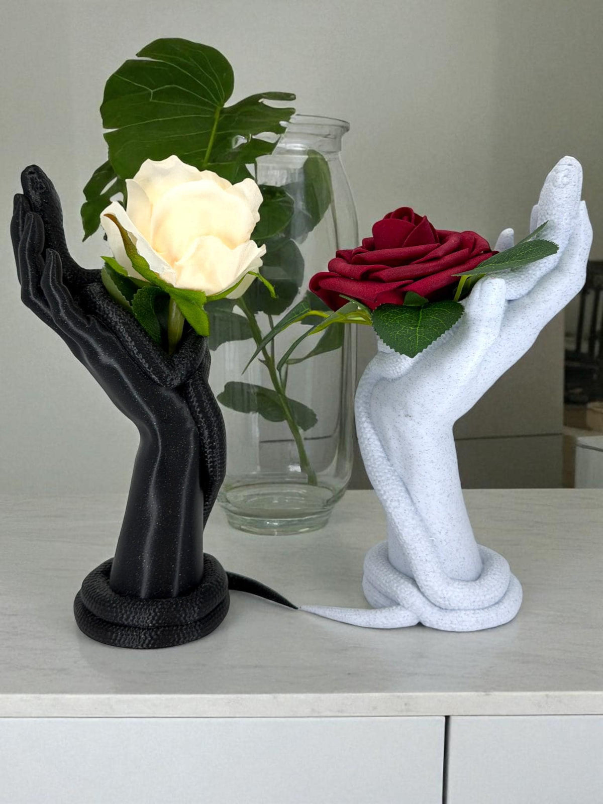 Snake Hand Flower Holder – Gothic Serpent Sculpture