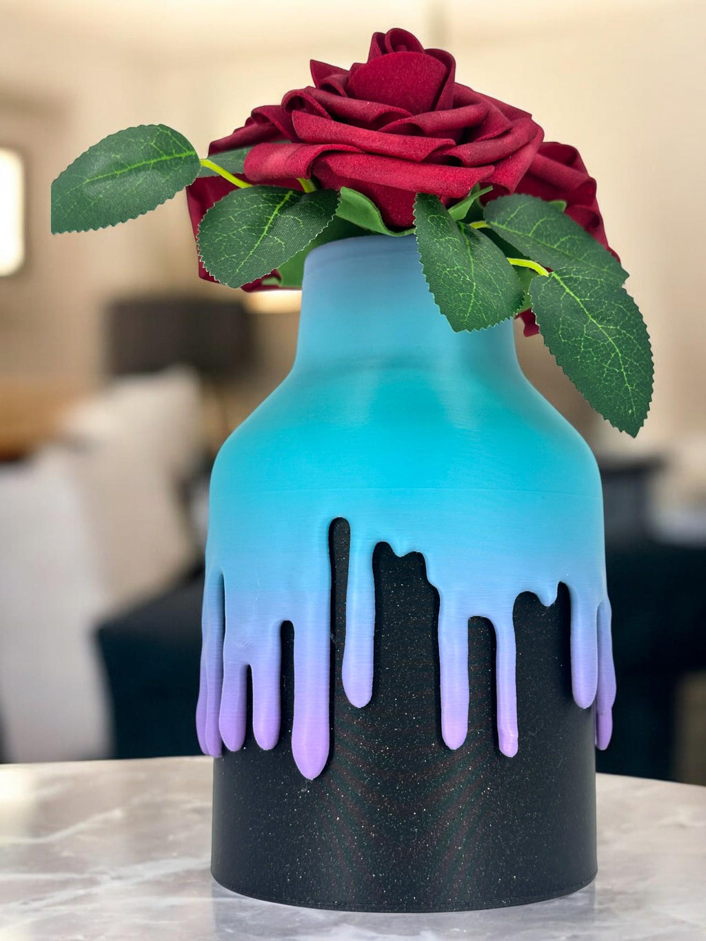 Gradient Drip Vase: Modern Cosmic Cake Home Decor