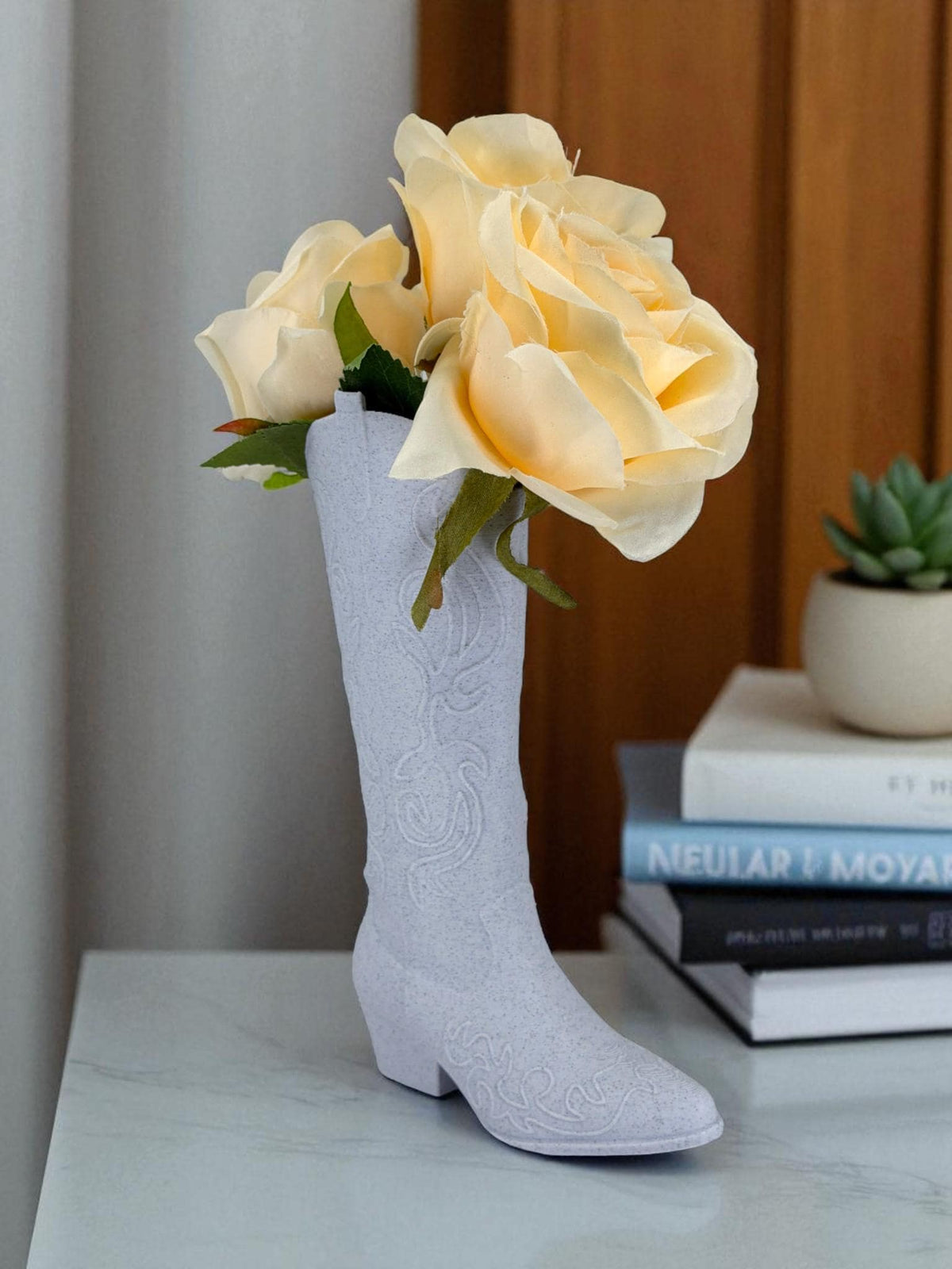 Cowboy Boot Vase – Western Flower Holder - Rustic Country Centerpiece - Boot Planter