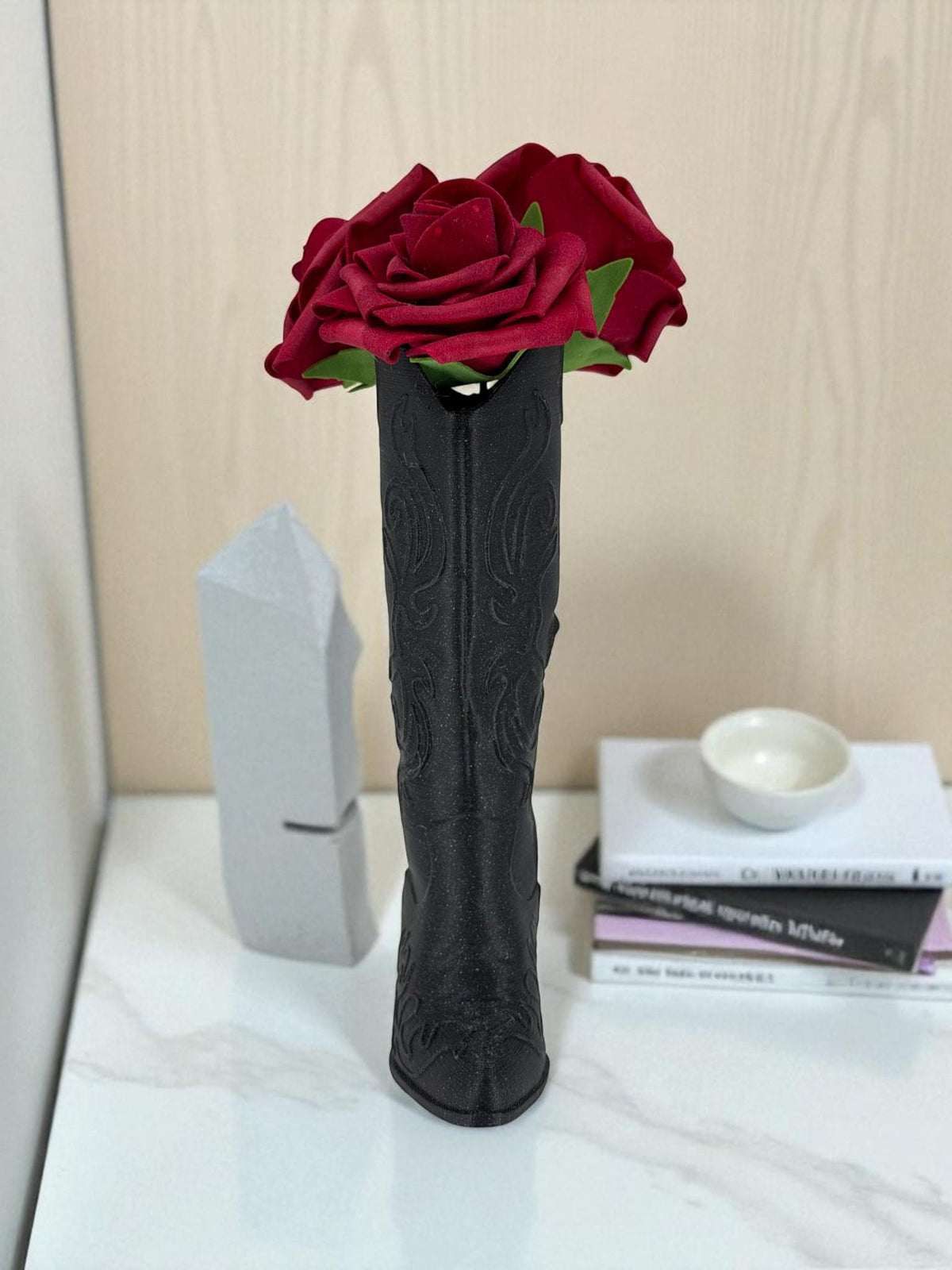 Cowboy Boot Vase – Western Flower Holder - Rustic Country Centerpiece - Boot Planter