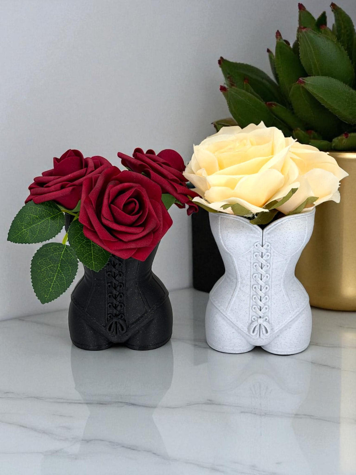 Corset Vase – Lace-Up Bust Flower Holder