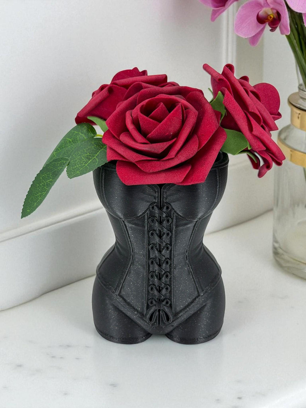 Corset Vase – Lace-Up Bust Flower Holder