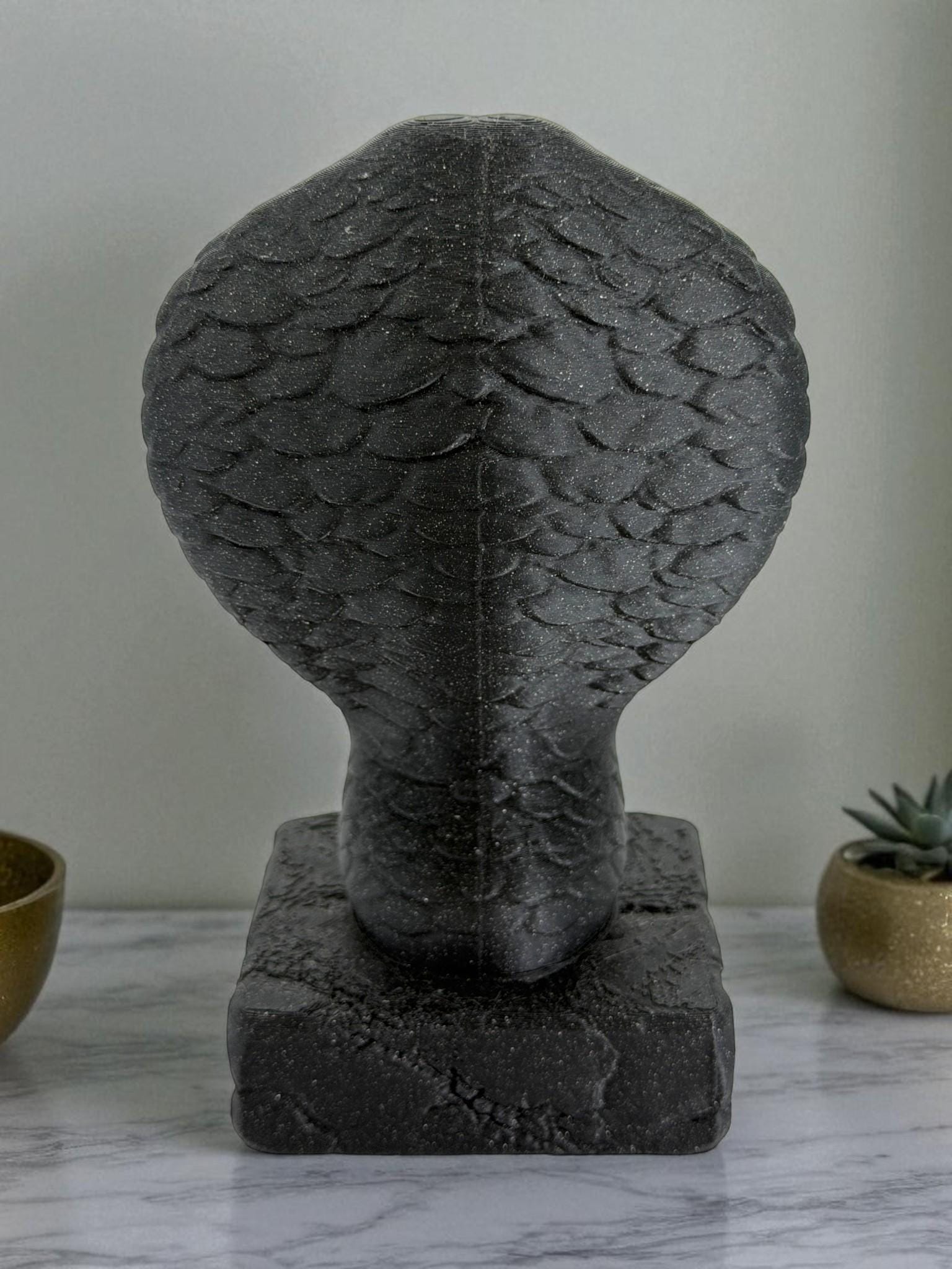 Gothic Cobra Snake Statue: Dark Serpent Sculpture Decor