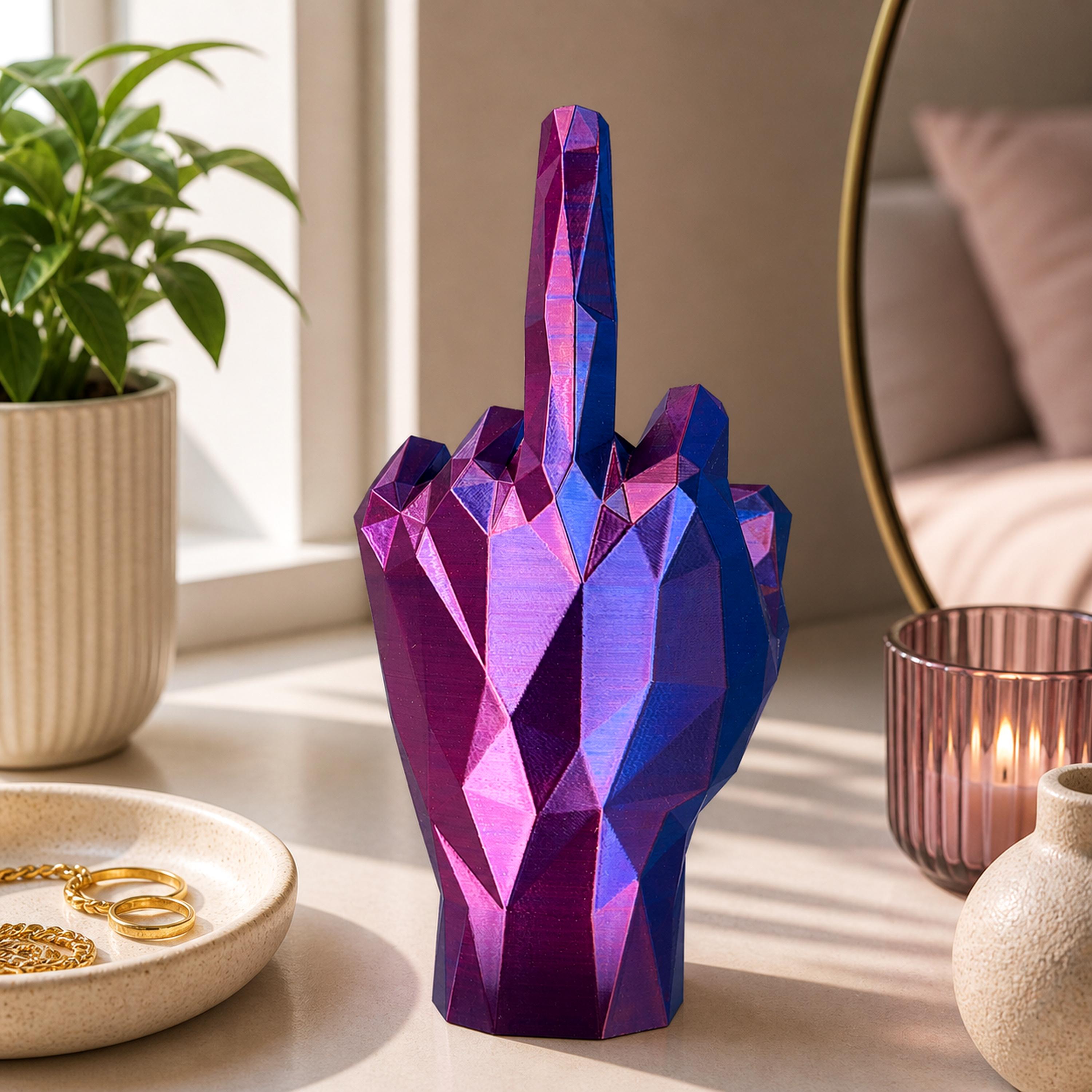 Original Middle Finger Ring Holder, Funny Desk Sculpture, Bold Statement Decor Gift