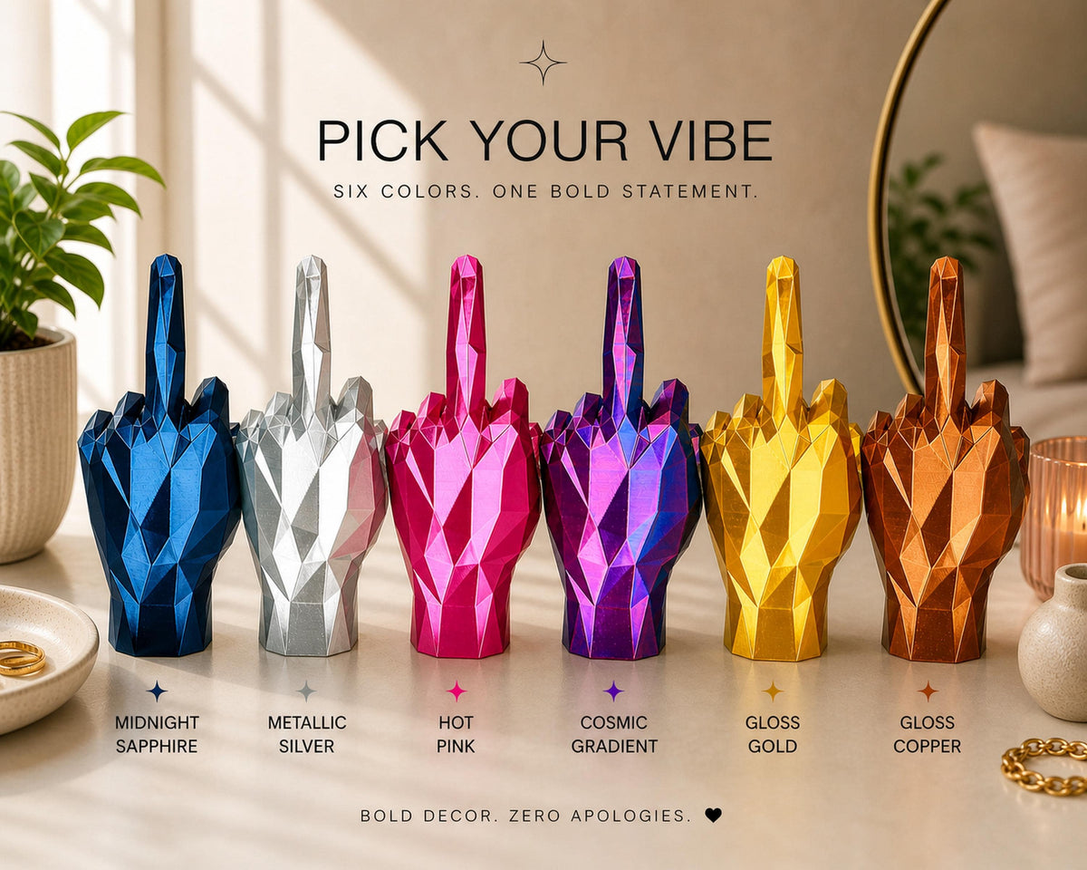 Middle Finger Ring Holder – Geometric Hand Sculpture