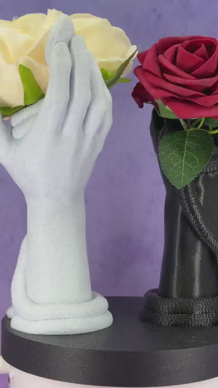 Snake Hand Flower Holder – Gothic Serpent Sculpture