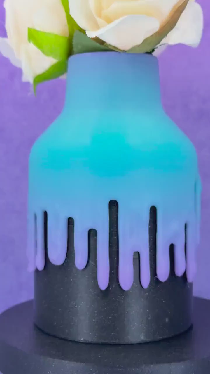 Gradient Drip Vase – Teal Purple Modern Flower Holder