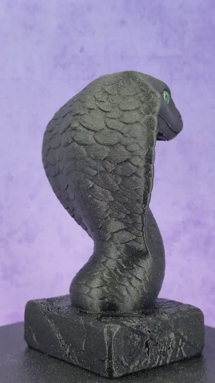 Hooded Cobra Statue – Gothic Serpent Sculpture